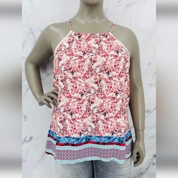 Rue21+ Floral Lace Halter Tank Top - Picture 2 of 6